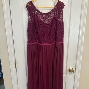 David’s Bridal Sangria Lace Maxi Dress Size 24 Formal Wedding NWT